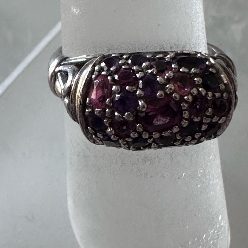Authentic John Hardy, amethyst ring, size 6 from the lava collection.